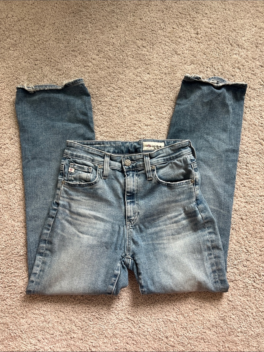 AG denim aged denim Farrah boot crop high rise jeans denim size 26 light wash